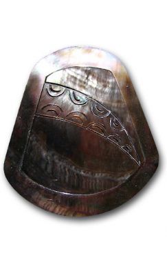 Bell Carved Black Mother of Pearl