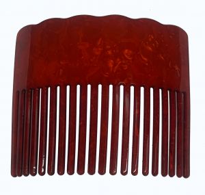 Faux Turtle Shell Hair Comb - Red