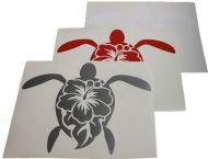 Large Turtle/Hibiscus Vinyl Decal Sticker